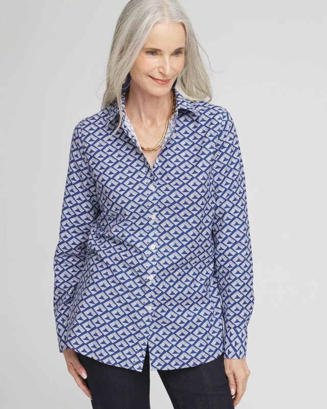 No Iron Diamond Print Shirt